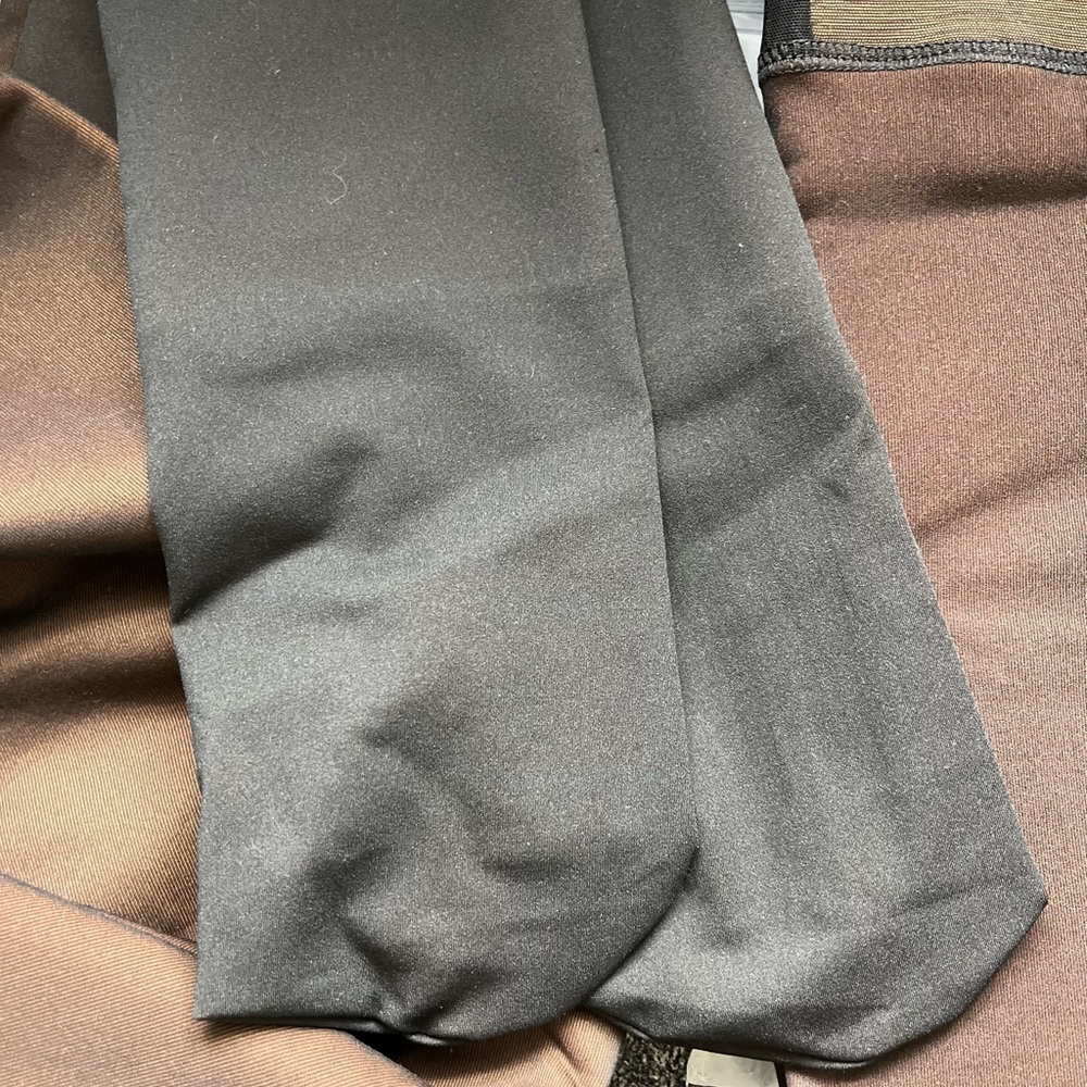 2 Pairs NEW Fleece lined black brown leggings size L/XL